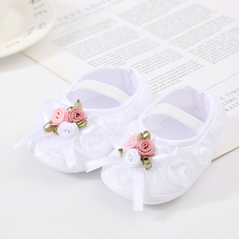 0-12M Lovely Bow Baby Crib Shoes Spring Autumn Soft Sole Princess Shoes Newborn Toddler Casual Footwear Solid Color First Walker