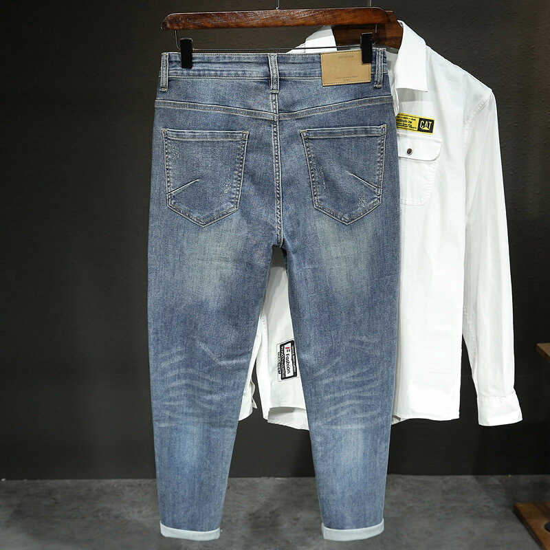 40 42 44 46 sommer Marke männer Lose Harem Jeans Klassische Trend Lässig Leichte Baumwolle Stretch Beschnitten Hosen Modische jeans