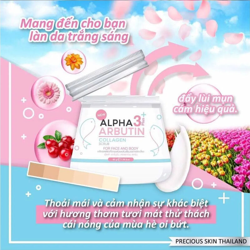 Tailandia Alpha Arbutin 3 + colágeno, elimina la exfoliación y las espinillas, suaviza la piel radiante, ilumina la piel, hidrata y calmante, 75g