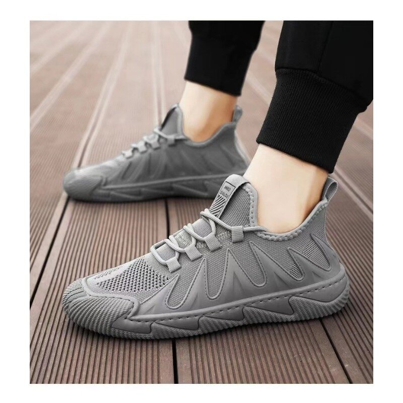 Zapatos deportivos de malla para hombre, zapatillas cómodas y transpirables, zapatos informales ligeros con plataforma antideslizante para correr