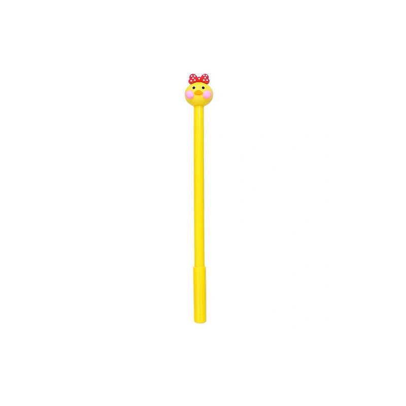 12/60 Pcs Wholesale Cute Stationery Plastic Soft Gel Neutral Pen Water Pen Children's Cartoon Signature Network Red Duck