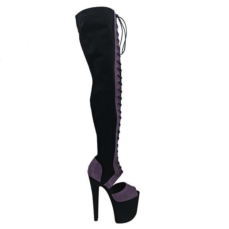 Auman-Botas de salto alto superior de camurça para mulheres, botas exóticas, boates, sapatos de pole dance, sexy, novo, 20cm, 8 polegadas