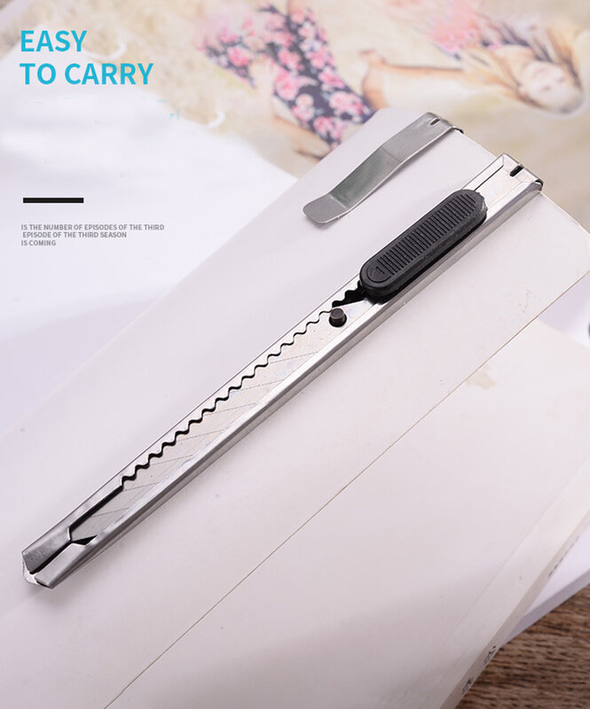 Портативный нож из нержавеющей стали, безопасный Открыватель для писем с фиксирующим лезвием, универсальный бумажный нож, офисные и школьные принадлежности