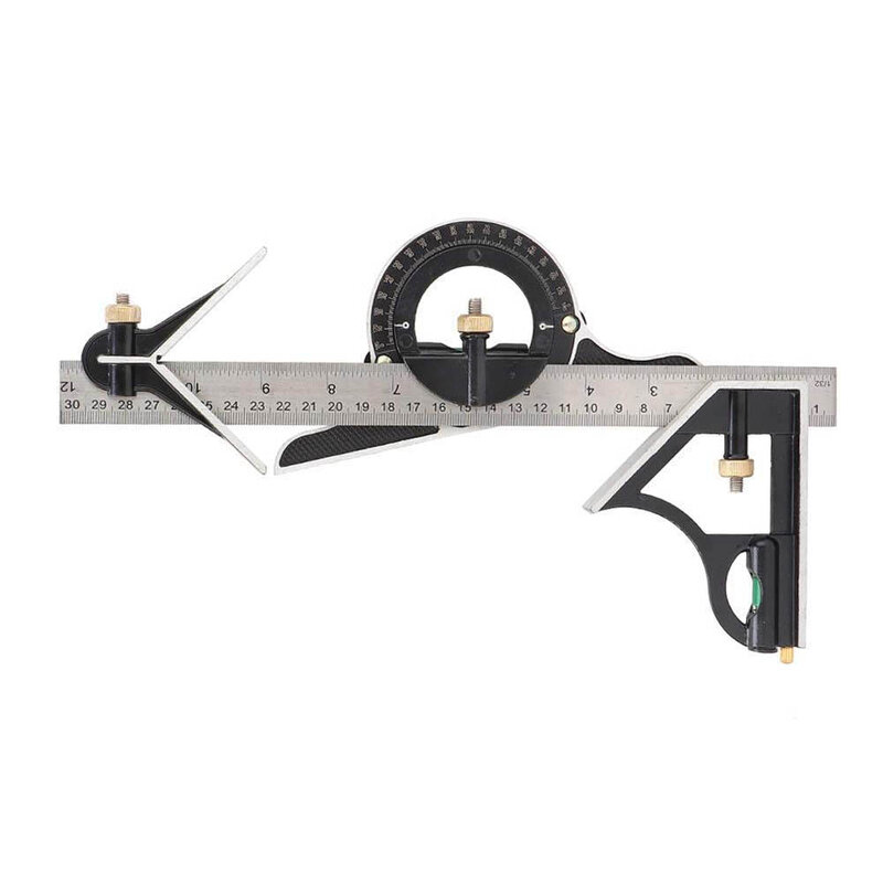 3 In 1 Combination Angle Ruler Set Engineer 300/600mm Adjustable Multi Combination Right Square Protractor Measuring Tool Set