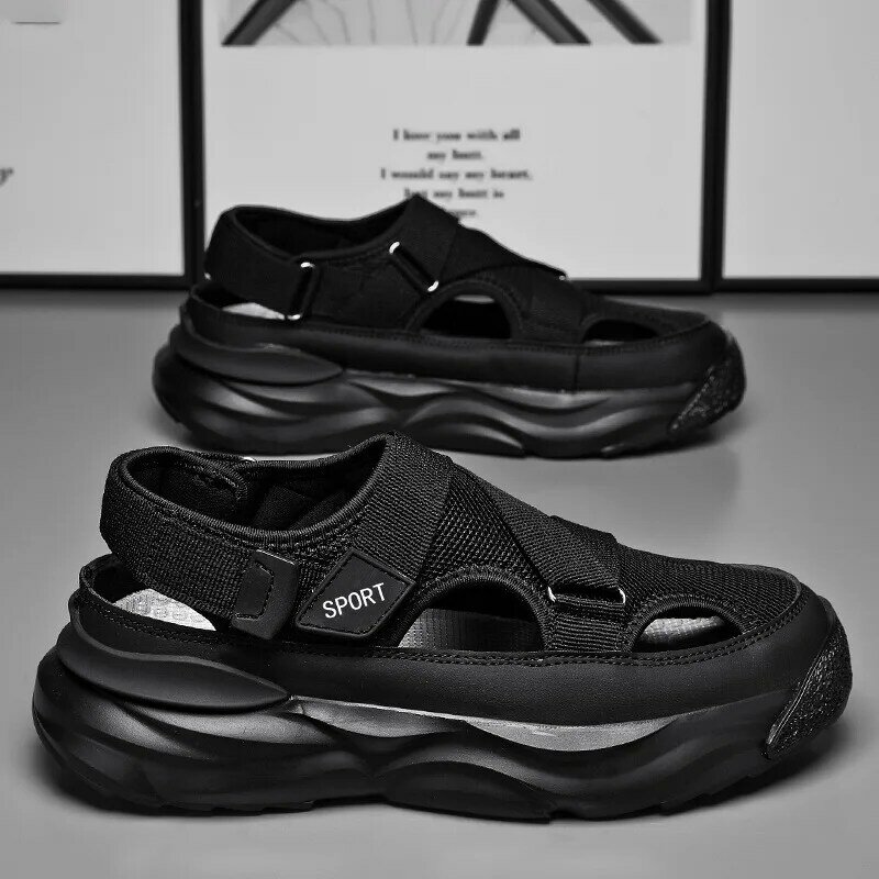 Sandal untuk pria musim panas kasual baru sepatu olahraga Baotou pria sandal tahan air untuk pria sepatu pantai sandal Platform