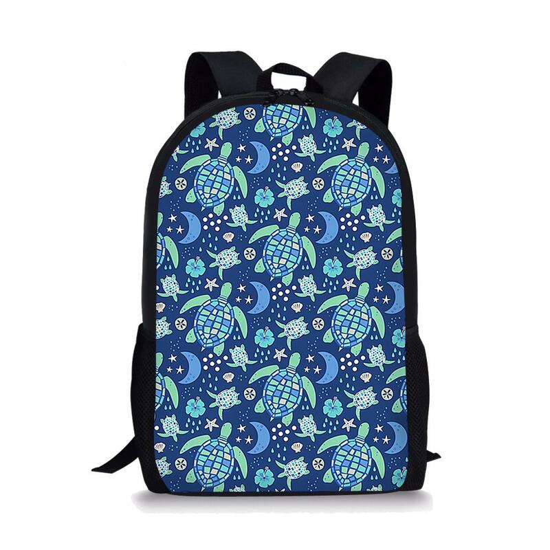 Cartoon Style Cute Sea Turtle Backpack Children Student School Bag Teenagers Daily Casual Backpack Women Men Travel Rucksacks