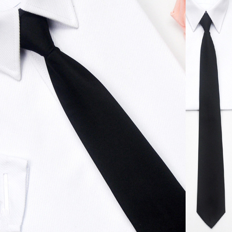 Повседневный черный телефон, простой мужской галстук, мужской галстук, матовый деловой костюм, скинни, ленивый галстук, аксессуары
