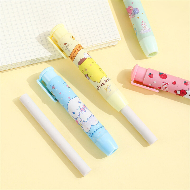 Creative Sanrio Hello Kitty Press Eraser Anime Kuromi Melody Cinnamoroll Cartoon Kawaii Stationery Gift Office School Supplies