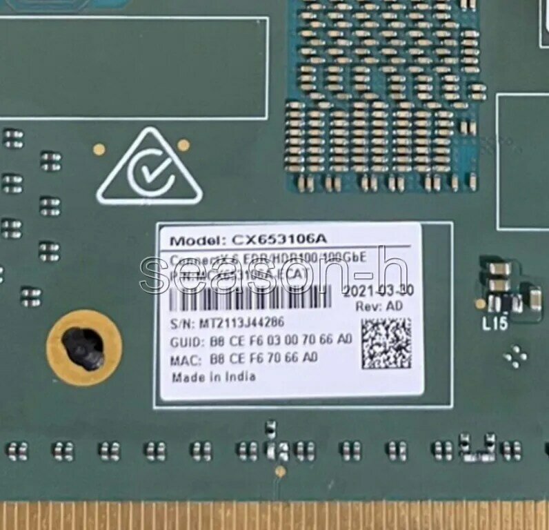 MCX653106A-ECAT-tarjeta de red EDR/HDR100/100GbE, CX653106A, ConnectX-6