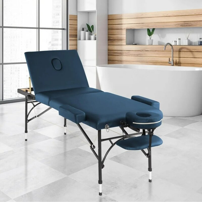 2024 nowy profesjonalny przenośny lekki trójdzielny stół do masażu z aluminiowymi nogami