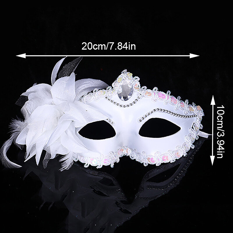 女性用ハーフフェイスマスク、仮面舞踏会の花、プリンセスアイウェア、コスプレコスチューム、女性用フェザーマスク、パーティーパフォーマンス用品、1個