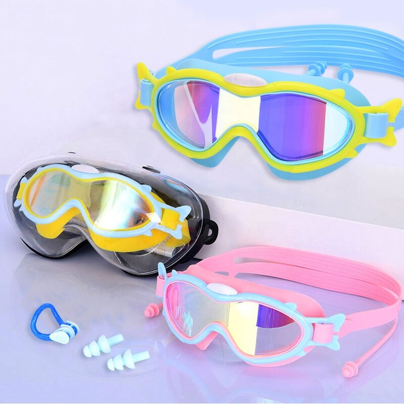 Occhialini da nuoto trasparenti antiappannamento senza perdite per bambini occhiali da nuoto da spiaggia per bambini 3-16 ragazzi e ragazze