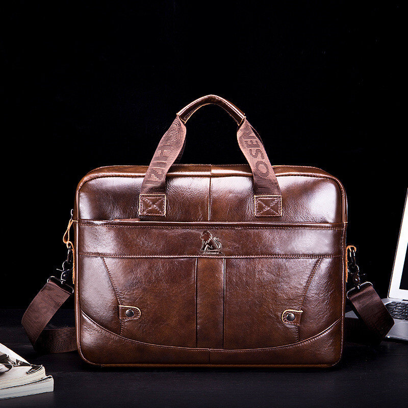 Teczki z prawdziwej skóry w stylu Vintage męskie torby biznesowe na laptopa męskie Casual torebki podróżne męskie torba na ramię Crossbody
