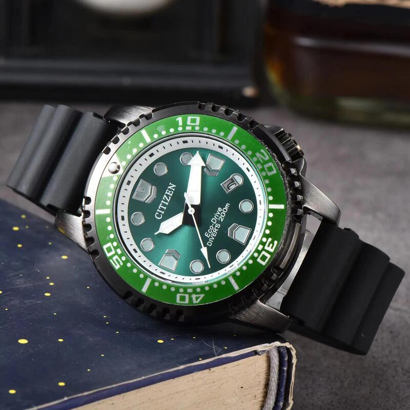 Brand Watches For Men Business Stainless Steel rubber Automatic Date Watch Luxury Chronograph Sport Quartz Male Clock watch