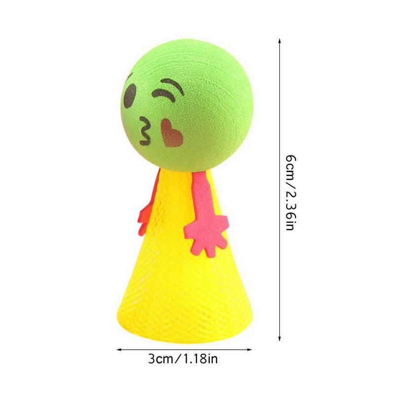 Bouncy Spring Toys Jumping Doll Kids Bounce Ball Toys Educational Game Expressions Push&DownToys Gifts For Children