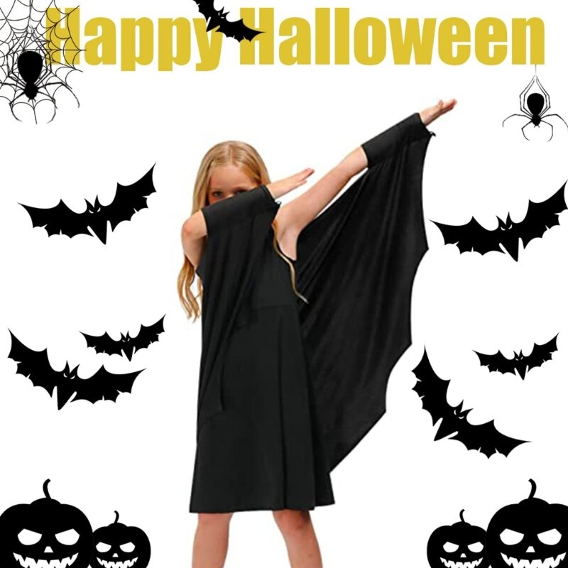 Unissex Kid Dress Up Party Crianças Cosplay Halloween Bat Cloaks Bat Cape