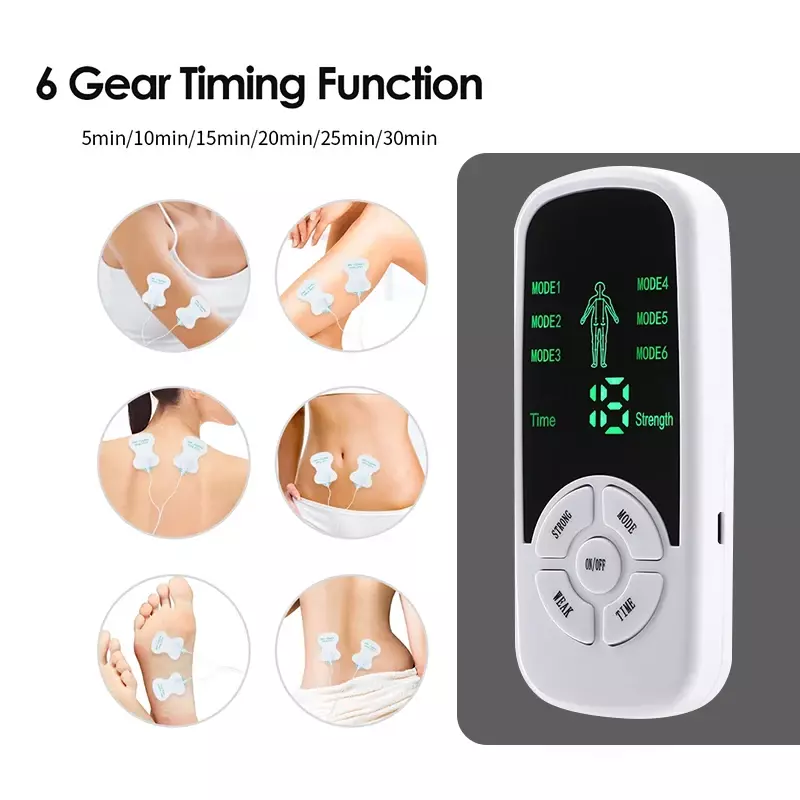 EMS Electric Therapy Stimulator Body Muscle Massage 6 Modes Tens Unit Machine Pulse Abdominal Meridian Physiotherapy Massager