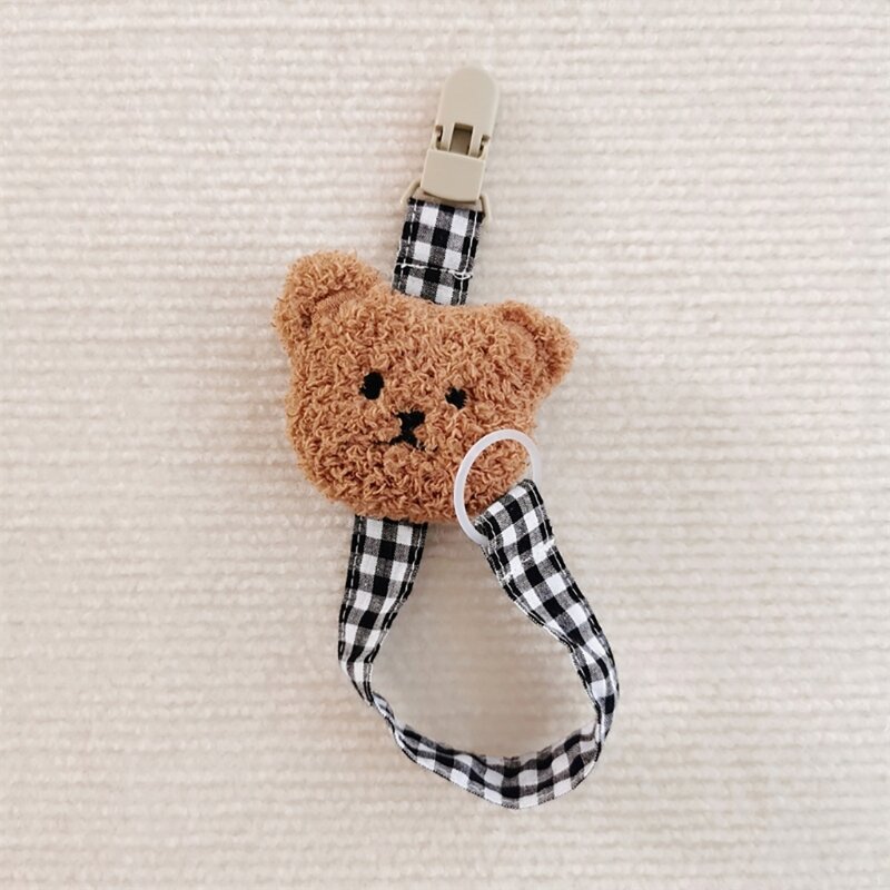 Simpatico ciuccio per bambini con catena a clip cinturino antigoccia cartone animato orso peluche giocattolo per cordino