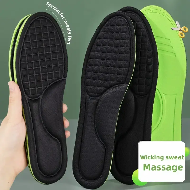 10pcs Memory Foam Orthopedic Insoles Shoe Pad Men Women Nano Antibacterial Deodorization Insole Sweat Absorption Running Cushion