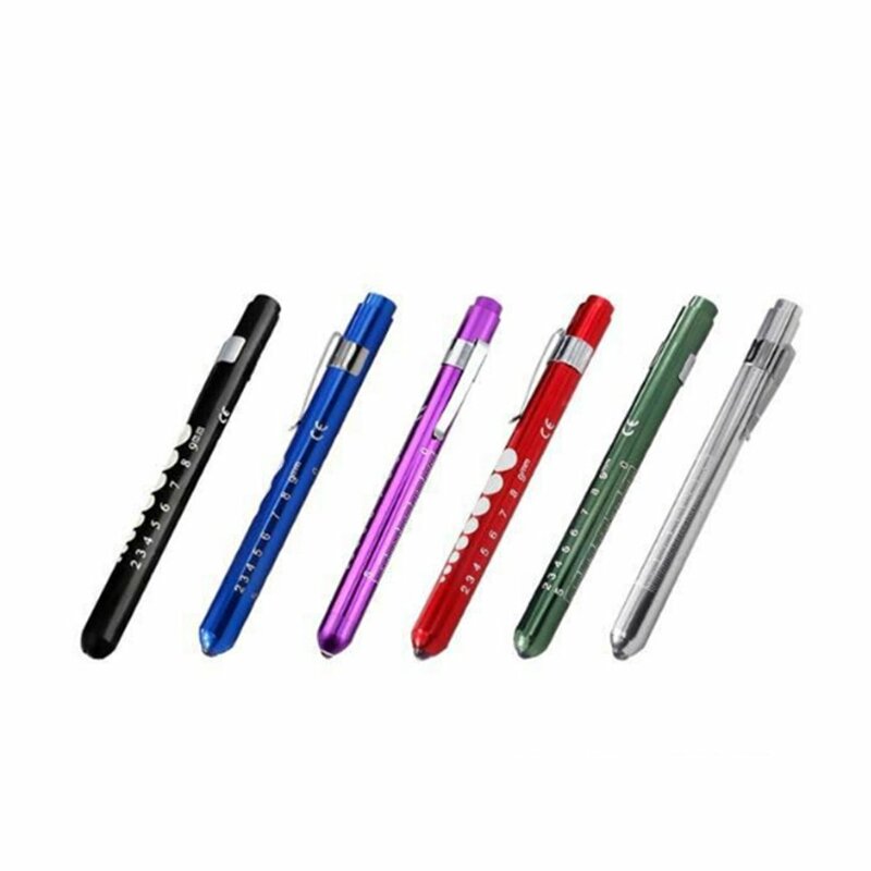 LED Waterproof Flashlight Work Light Medical First Aid Pen Light Torch Lamp With Pupil Gauge Measurements Doctor Nurse Diagnosis