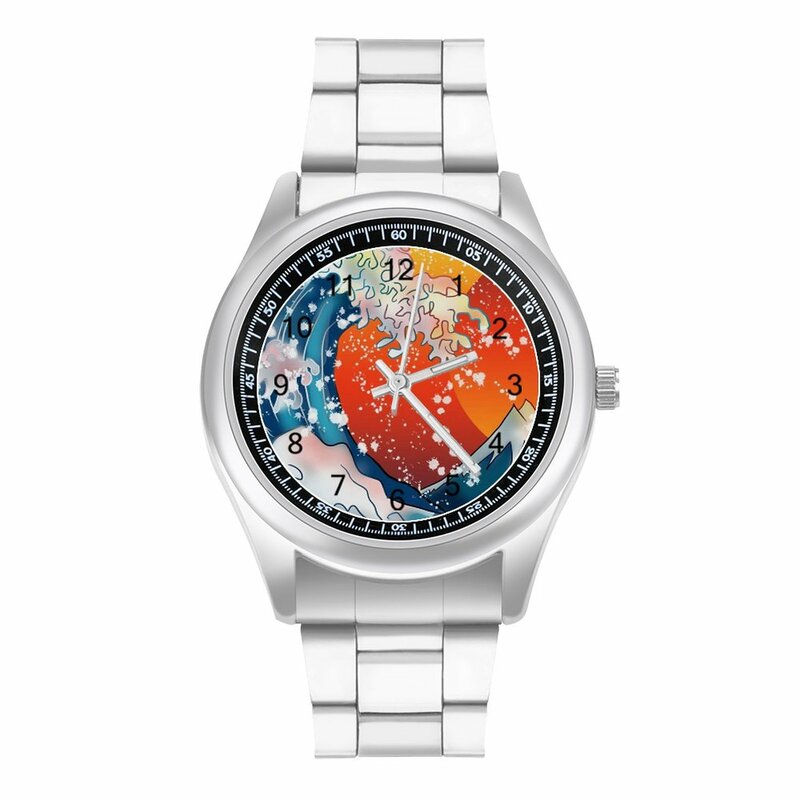 Wielka fala Off kwarcowy zegarek Kanagawa o zachodzie słońca ekskluzywny zegarek męski zdjęcie ze stali nierdzewnej Fitness nowy zegarek