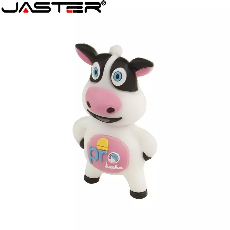Jaster ใหม่ไดรฟ์ปากกาไดรว์รูปโคนม USB แฟลชไดร์ฟเพนไดรฟ์รูปวัวแท่ง USB 4GB 8GB 16GB 32GB 64GB หน่วยความจำ U Disk