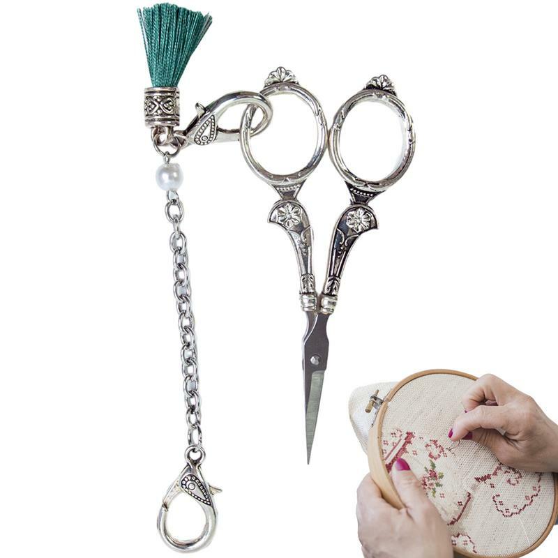 Винтажные ножницы, вязаные ножницы с цепочкой, заостренные ножницы из пряжи, швейные инструменты для вязания резьбы
