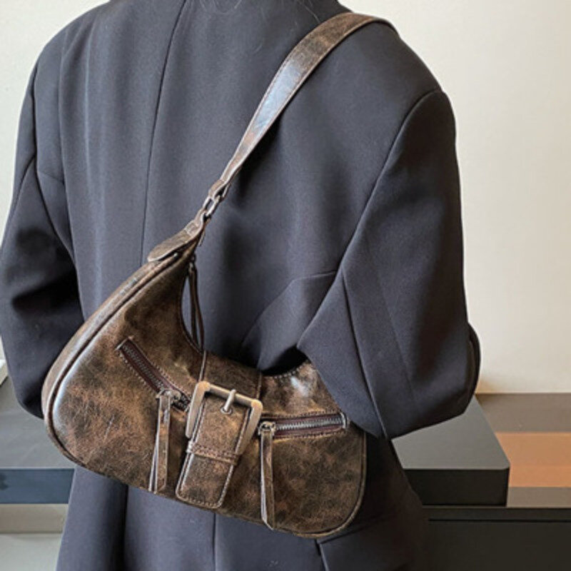 Модная женская сумка на одно плечо, повседневный мессенджер с полумесяцем, универсальный роскошный кросс-боди в стиле ретро