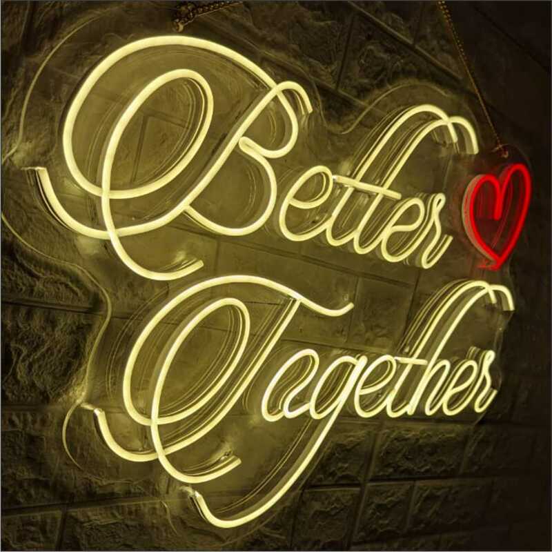 Better Together Neon Sign Light Custom Atmosphere LED Light For Bedroom Wedding Wall Decoration Art Gift
