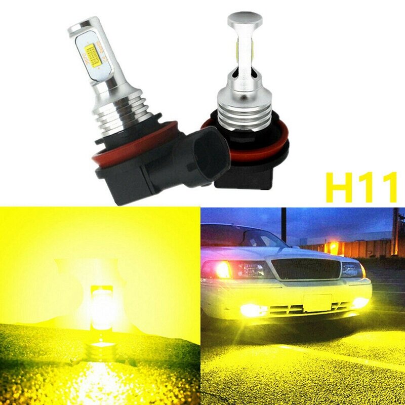 Luzes de nevoeiro LED Kit Lâmpadas de Conversão, Amarelo Tech, 6X, H11, H8, H16, 80W, 4000LM, 3000K
