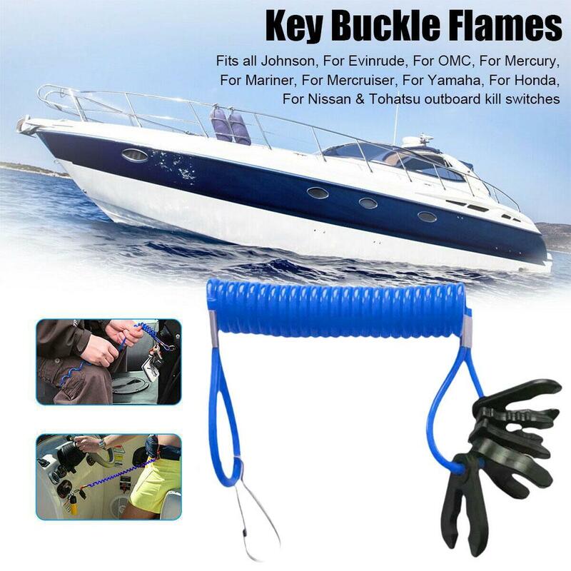 Outboard Motor Kill Switch Lanyard - Universal, 7 Keys Keychain Style Flameout Rope Fits All Johnson, For Evinrude, For Omc W4g1