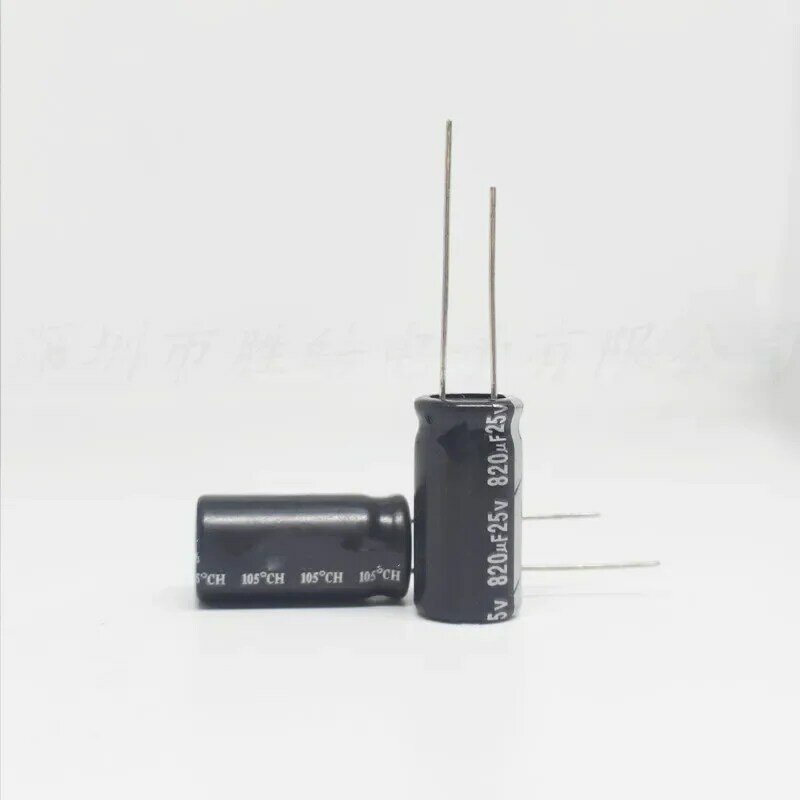 (10 шт.) 25V820uF Series 10x20 мм 25V82 0uF Алюминиевый электролитический конденсатор высокого качества