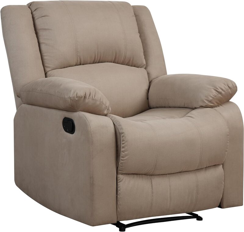 Relax A tumbona, sillón reclinable Manual de microfibra, color Beige