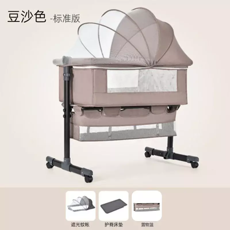Wieg Pasgeboren Bed Splicing Groot Bed Baby Shaker Bb Kinderbed Wieg Multifunctionele Mobiele Opvouwbaar
