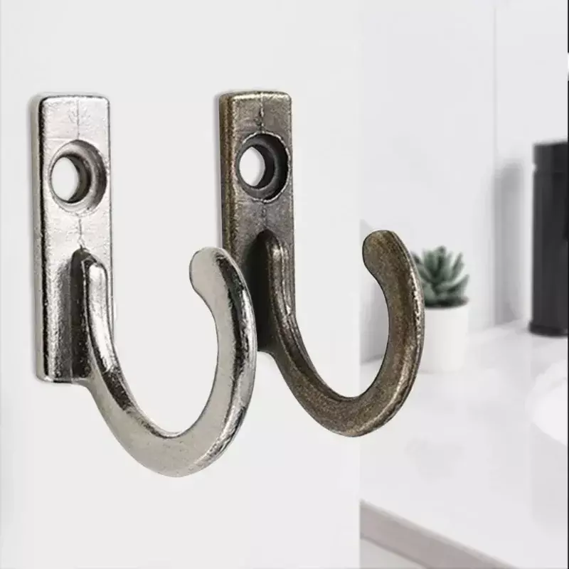 10 PCS Small Antique Hooks Wall Hanger Curved Buckle Horn Lock Clasp Hook for Wooden Jewelry Box Hardware Home Coats Hat Clothes