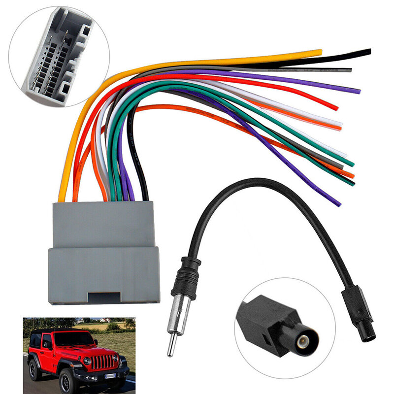 Car Radio Antenna Wire Harness, substituição para Jeep, Dodge, Durabilidade, Direto, Eletrônica, Resistência ao Calor, 1Pc