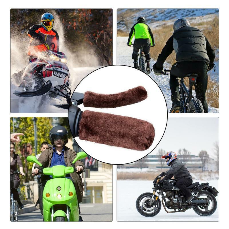 Funda protectora antideslizante para manillar de motocicleta, cubierta suave de felpa, manga térmica, accesorios de ciclismo para invierno