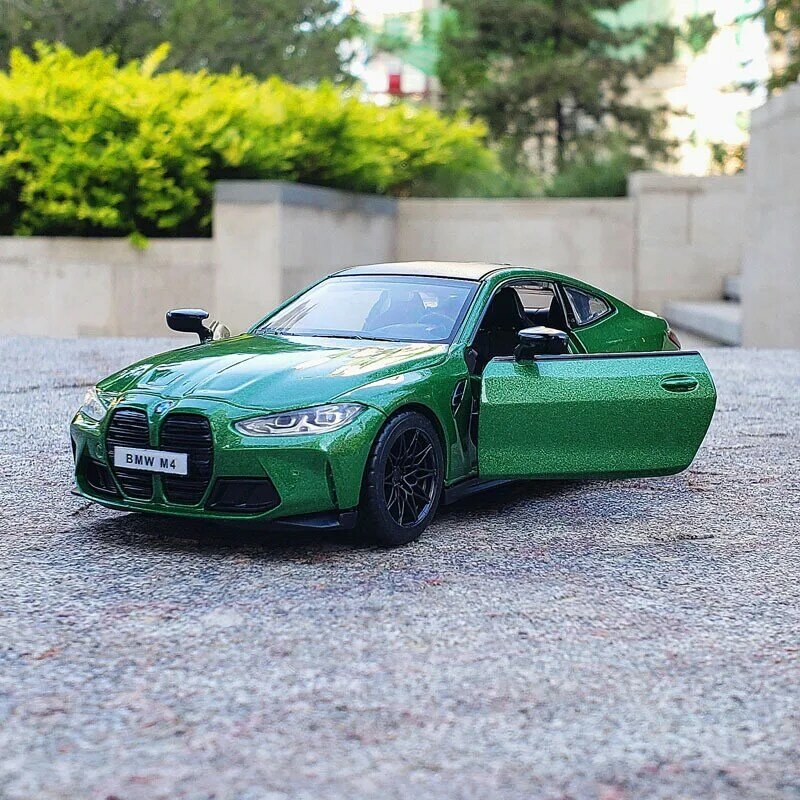 BMW M4 IM G82 supercarro modelo de carro de liga, puxar, luz sonora, crianças dom coleção, brinquedo fundido, 1:32