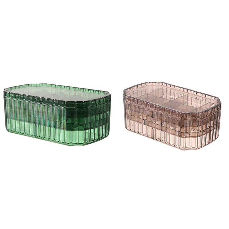 Caja organizadora de joyas de 3 capas para pendientes, collares, pulseras, contenedores de almacenamiento de cuentas de plástico transparente para manualidades, fácil de usar B