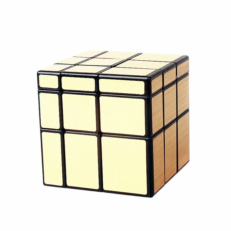 QY 미러 큐브 매직 스피드 3x3x3 큐브 실버 골드 스티커 어린이를위한 전문 퍼즐 미러 큐브 미러 블록 매직 큐브