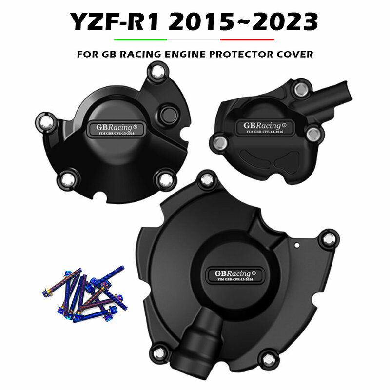 Penutup mesin balap GB YZF R1 2015 ~ 2023, aksesori sarung pelindung kopling Alternator sepeda motor YAMAHA