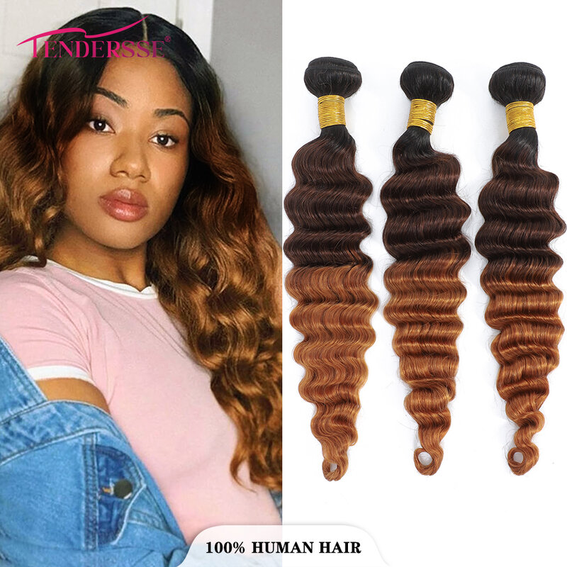 Tendresse Loose Deep Wave Bundles Human Hair 12A Deal Brazilian Human Hair Weave Human Hair 3 Bundles Can Be Dyed and Blleached
