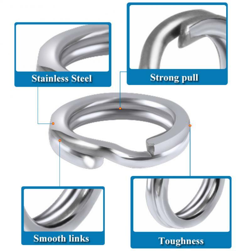 1/2PCS Stainless Steel Split Ring Fishing Tackles Fishing Rings For Fishing Lures Crankbait Hard Bait Fishing Accessoies
