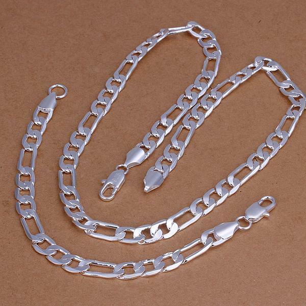 Desainer asli 925 perak murni 18K emas 6MM gelang geometri set perhiasan kalung untuk wanita pria mode pakaian jalanan