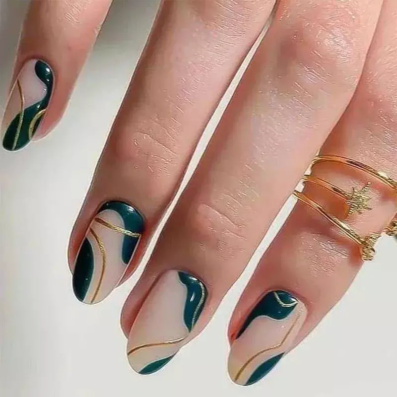 Francuski długi wąż do paznokci kwiat motyl 3D sztuczna łatka do paznokci paznokcie zdejmowana wielokrotnego użytku dla kobiet dziewcząt 24 sztuk/zestaw