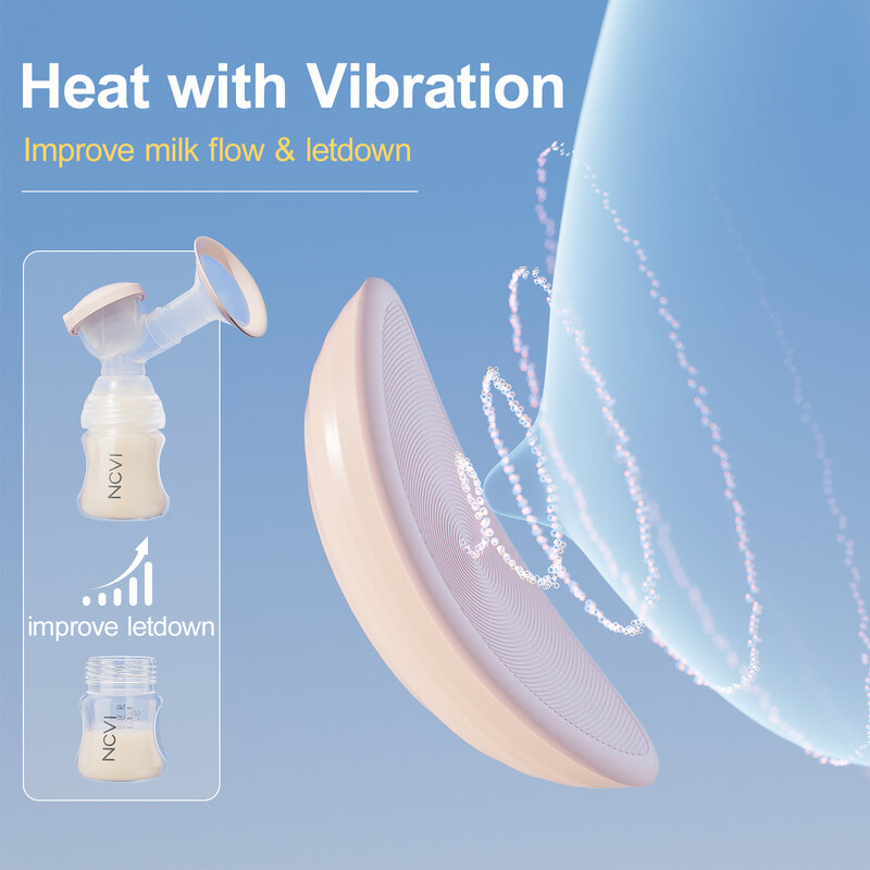 NCVI-masajeador de lactancia, 2 modos de vibración y calentamiento, soporte de lactancia para conductos obstruidos, Mastitis, mejora el flujo de leche