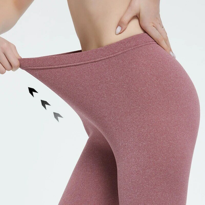 Leggings de veludo feminino, monocromático, confortável, combinando, cintura alta, elástico, simples, estilo coreano, grosso, básico, inverno