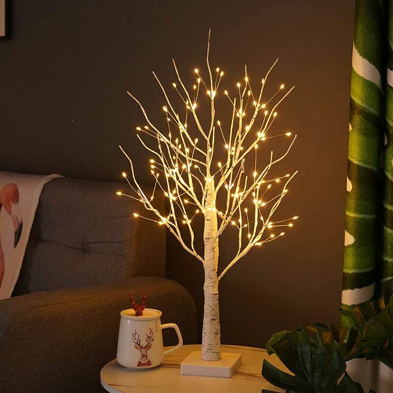 Luz de árbol de abedul de 144 LED, iluminación nocturna de rama brillante para el hogar, dormitorio, fiesta de boda, decoración de Navidad, luces nocturnas