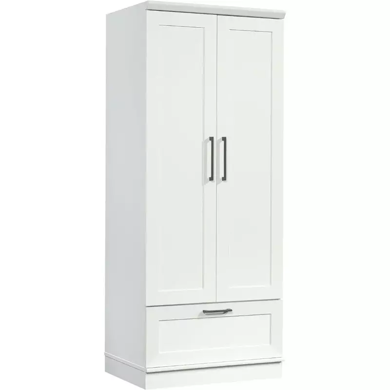 Wardrobe/Pantry cabinets, L: 29.06" x W: 20.95" x H: 71.18", Soft White Finish, Adjustable Shelf for Flexible Storage Options