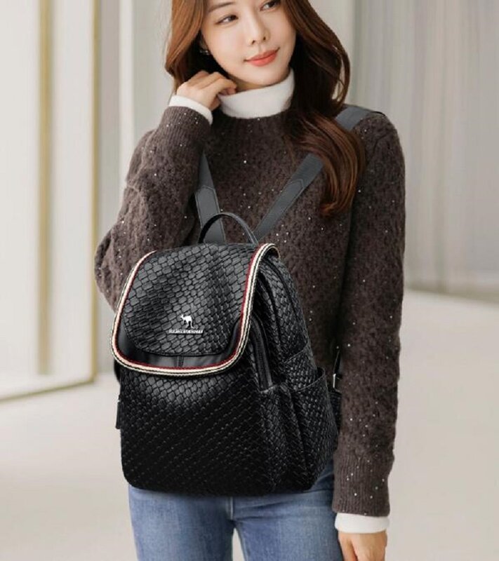 Mochila De cuero suave de alta calidad para mujer, bolso de hombro de viaje, informal, de gran capacidad, moda de lujo coreana, gran oferta, nuevo